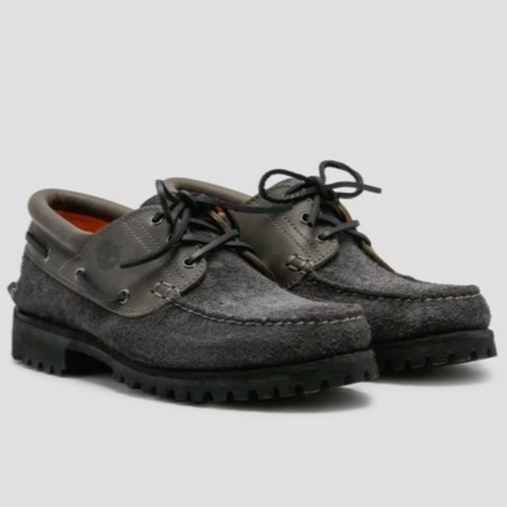 Timberland 3-Eye Classic Lug Boat Shoes Gray Suede Size 12